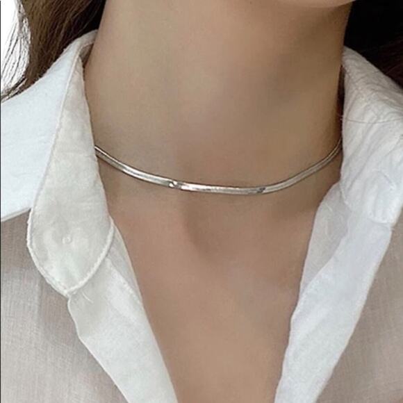 Jewelry - COPY - Necklace Blade Chain Width 2.5mm Length 45cm Stainless Steel Tabular Sna…